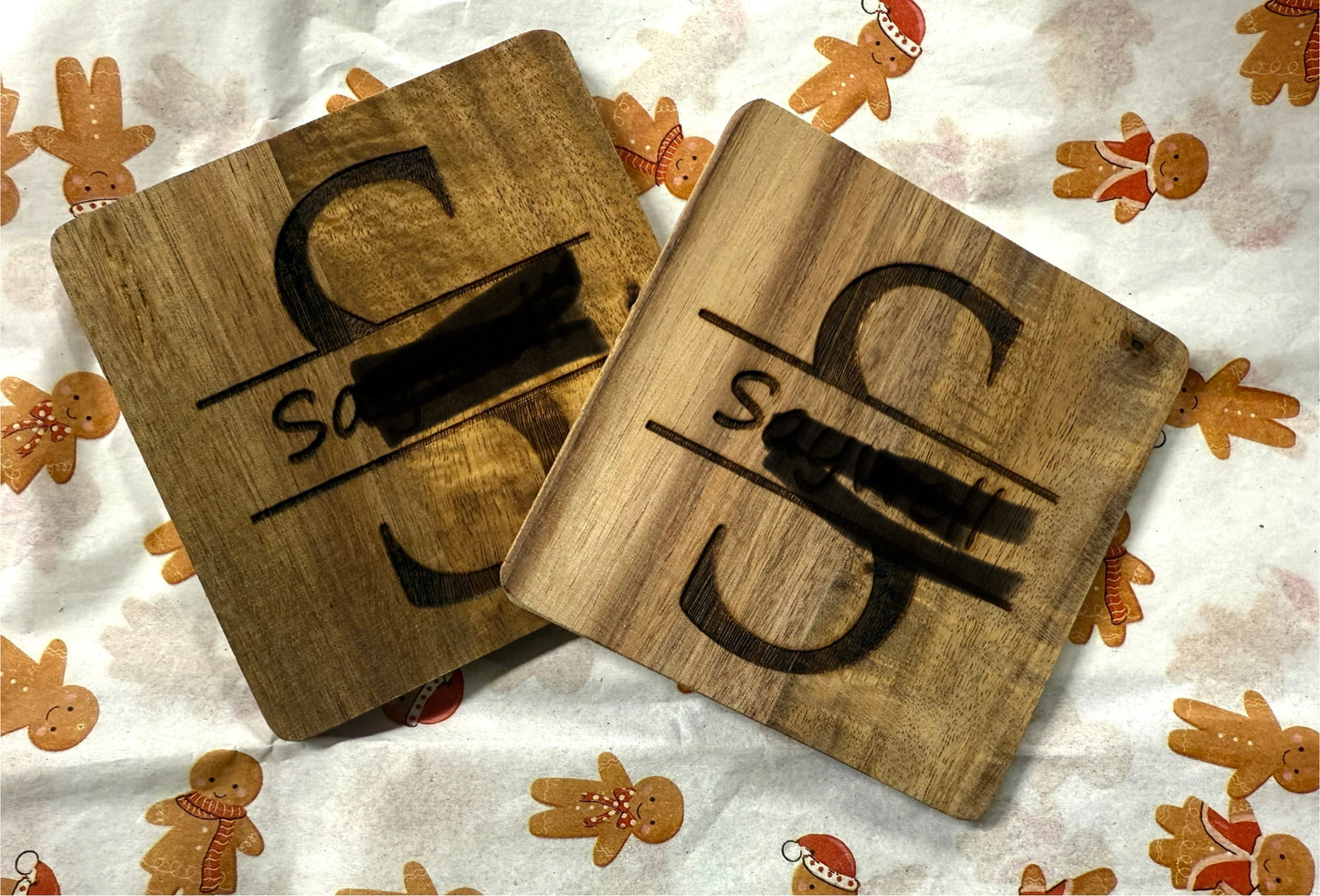 Custom Wooden Coasters – Personalized Engraved Drink Coasters- CUSTOM ORDER