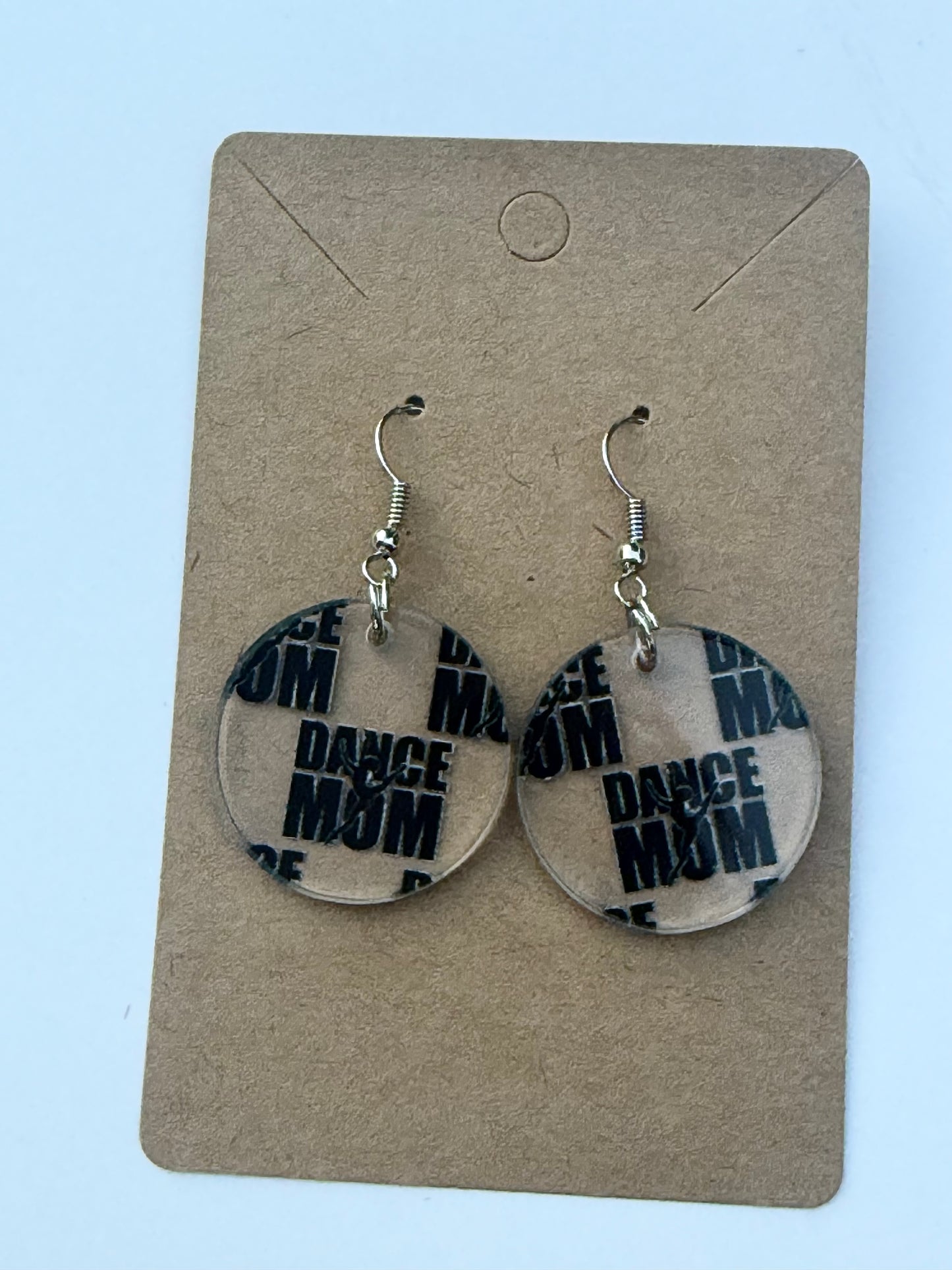 Dance Mom Earrings Laser Cut Clear Acrylic