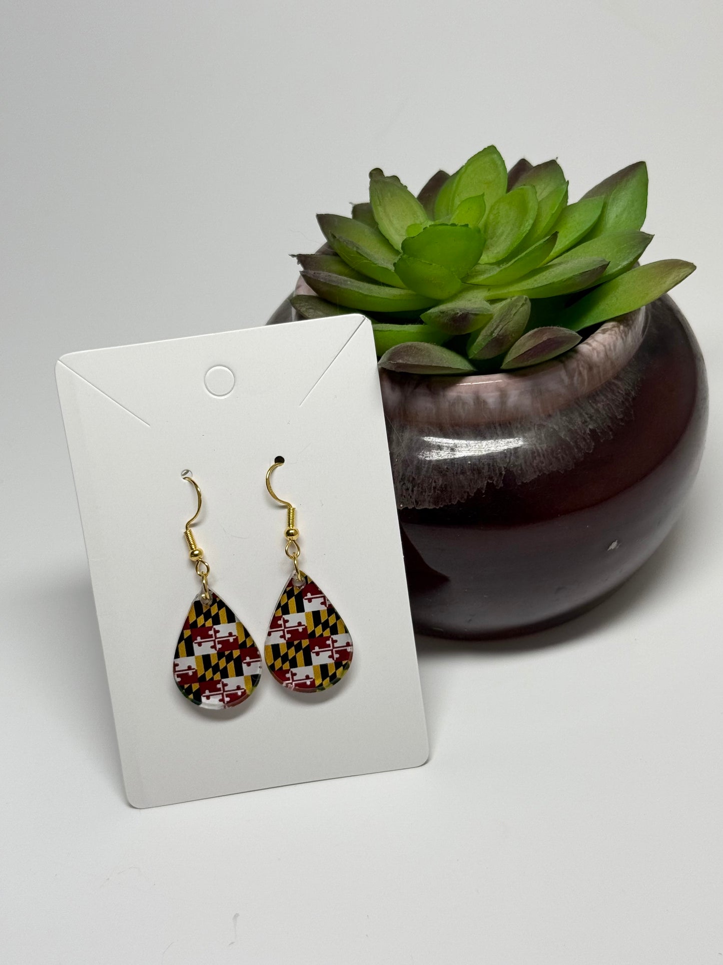 Maryland Flag Earrings- Laser Cut Acrylic
