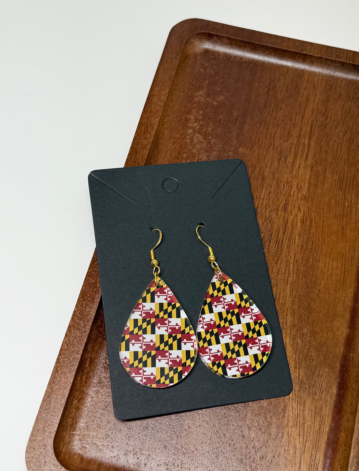 Maryland Flag Earrings- Laser Cut Acrylic