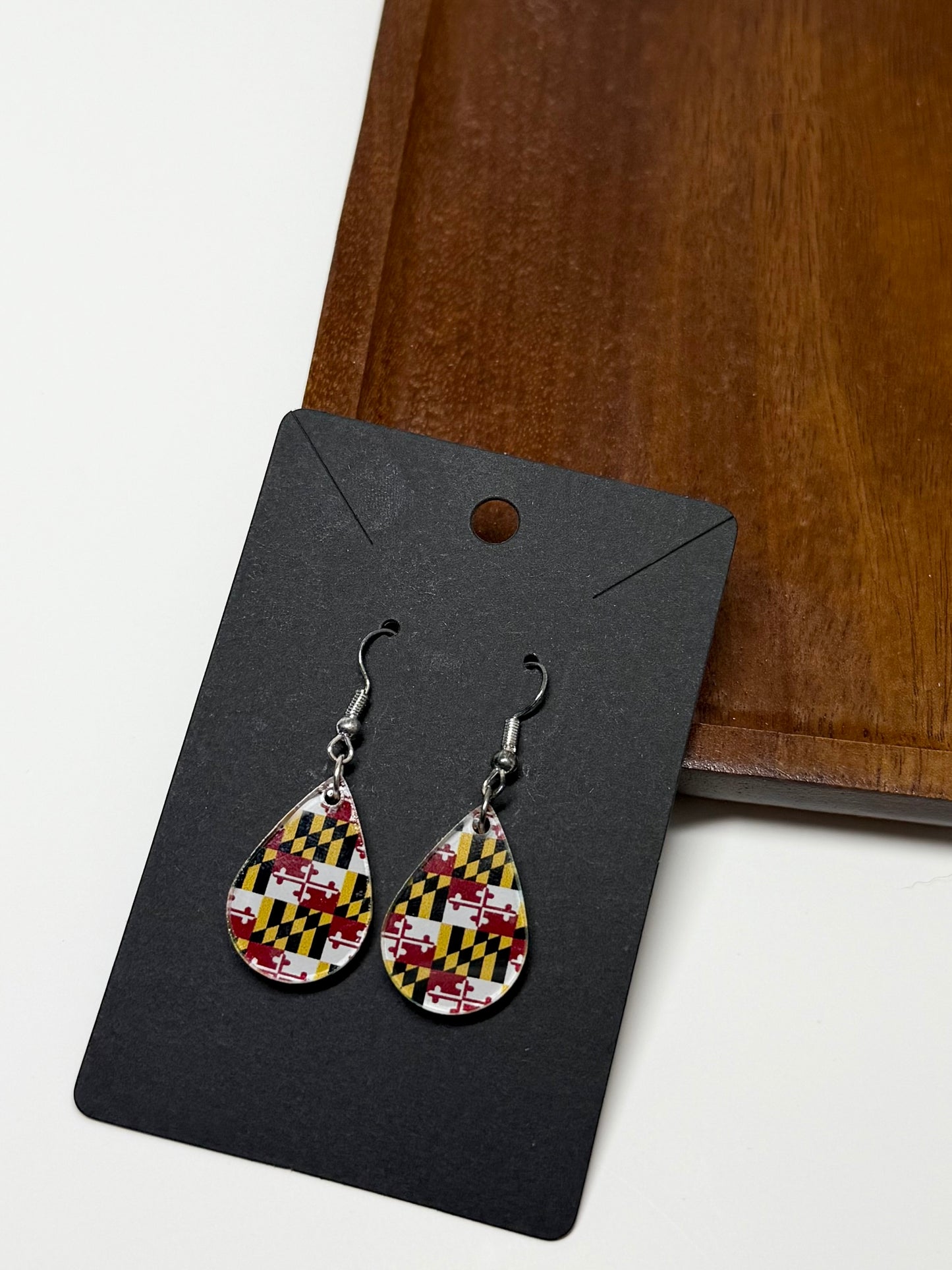 Maryland Flag Earrings- Laser Cut Acrylic