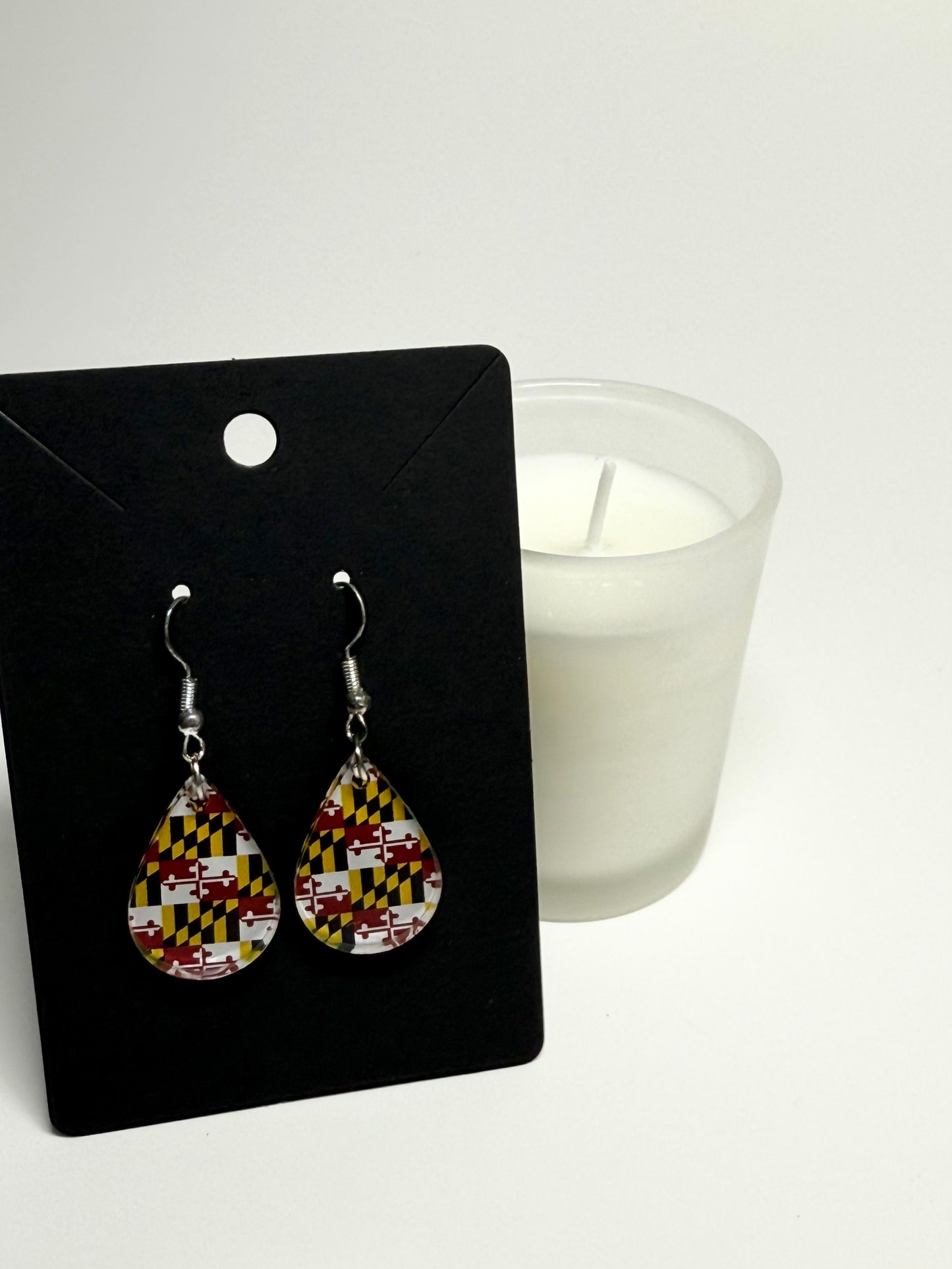 Maryland Flag Earrings- Laser Cut Acrylic