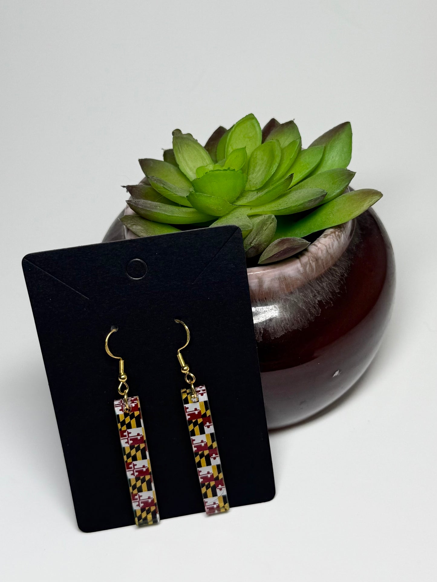 Maryland Flag Earrings- Laser Cut Acrylic