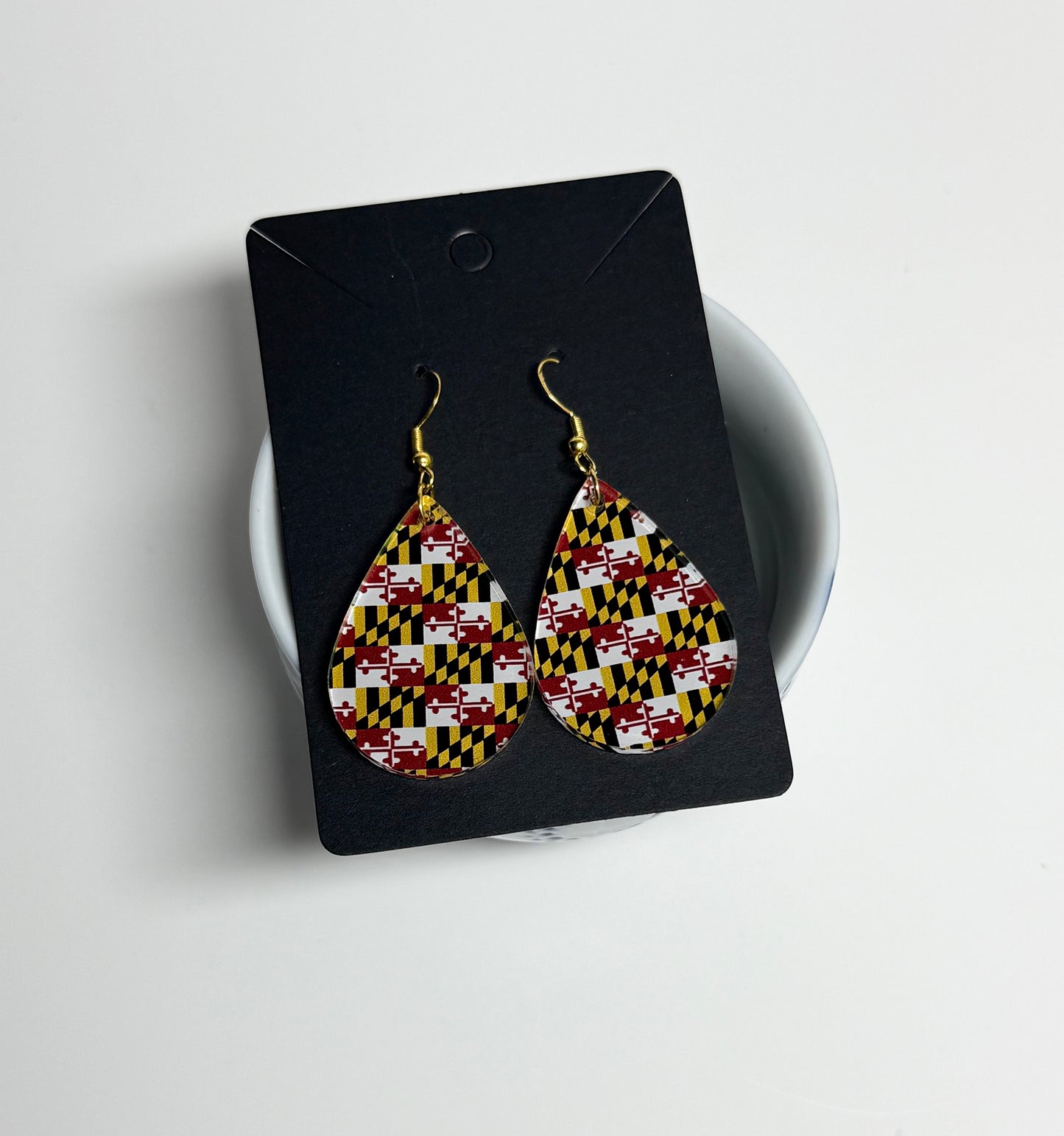 Maryland Flag Earrings- Laser Cut Acrylic