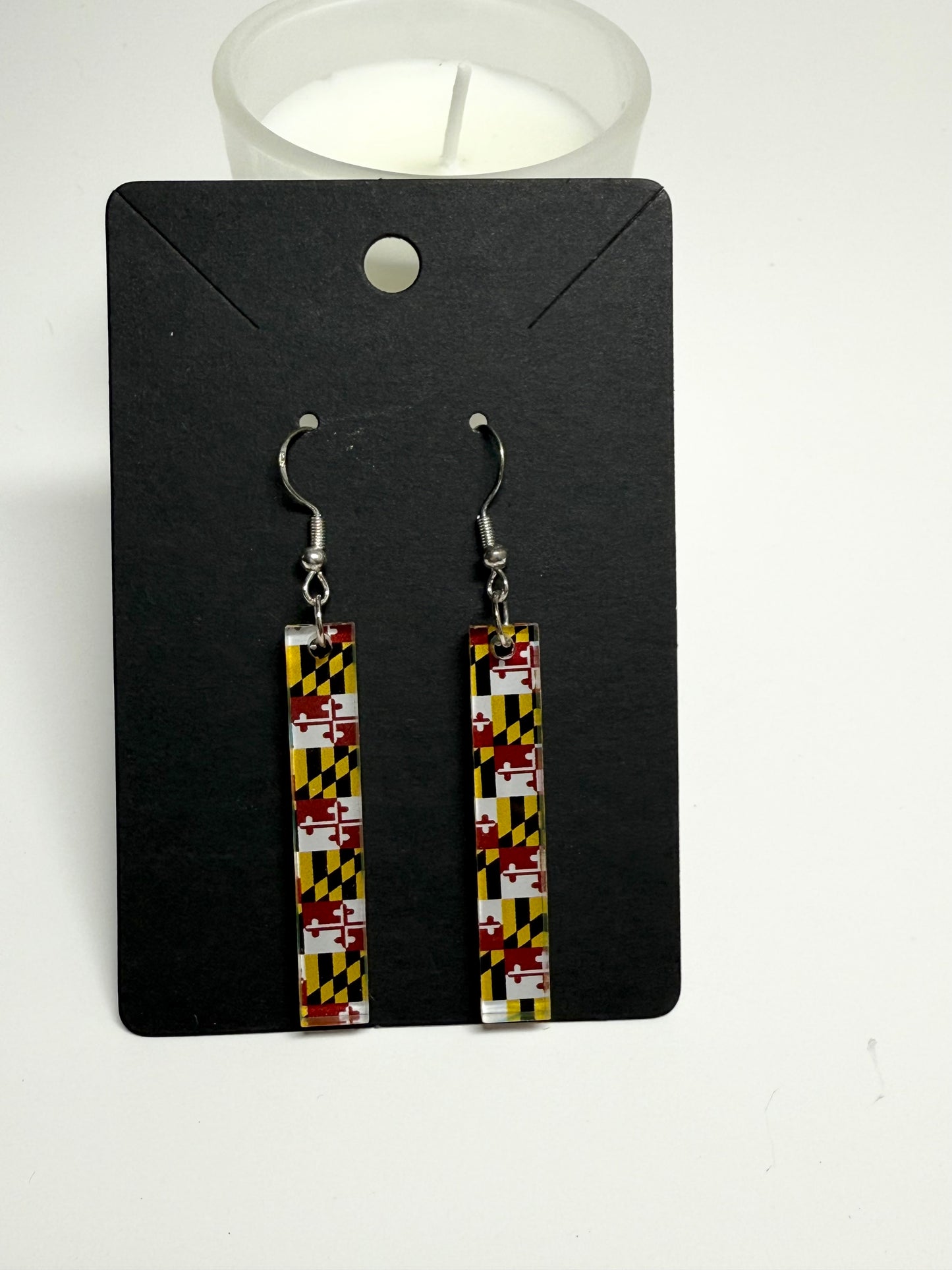 Maryland Flag Earrings- Laser Cut Acrylic