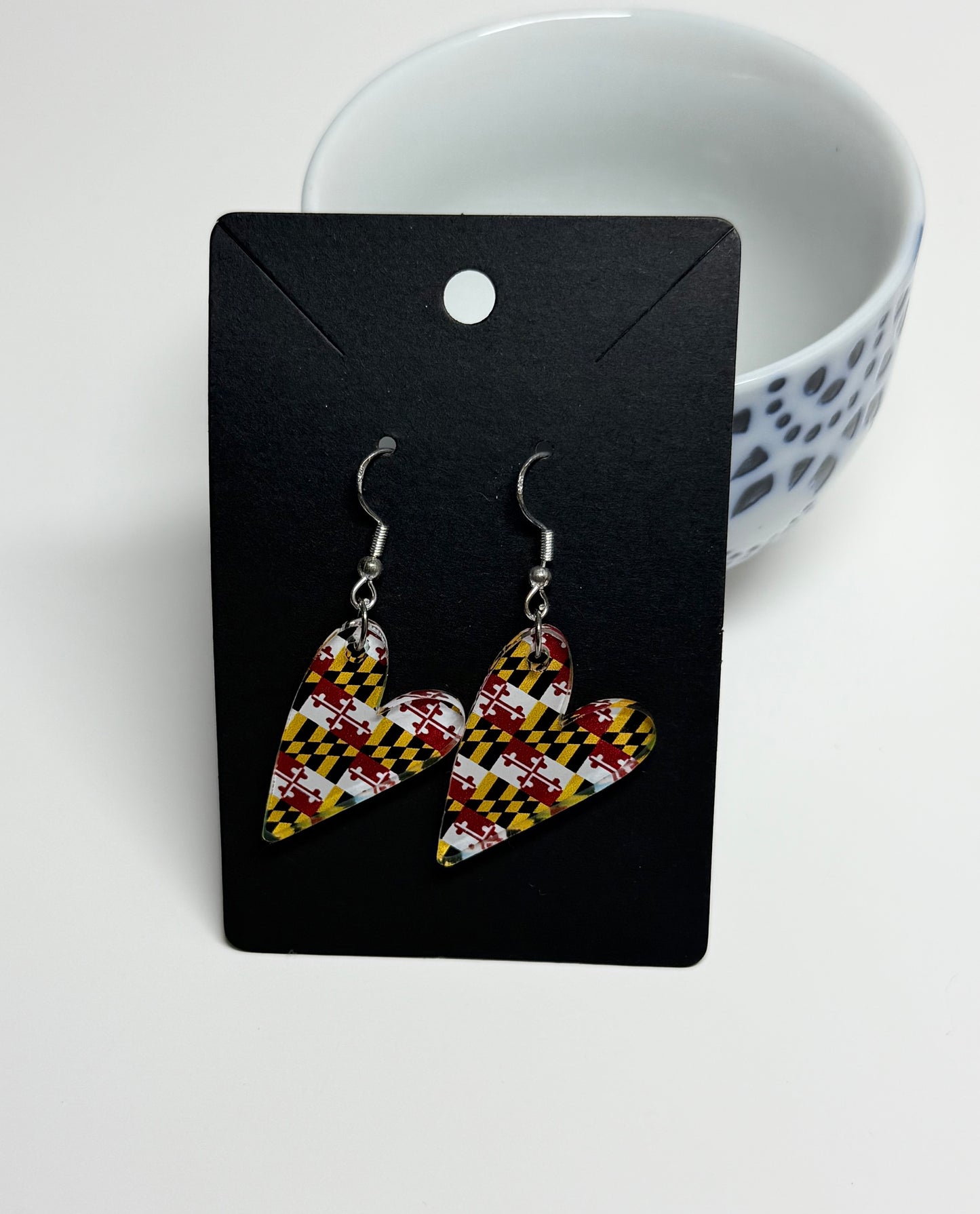 Maryland Flag Earrings- Laser Cut Acrylic