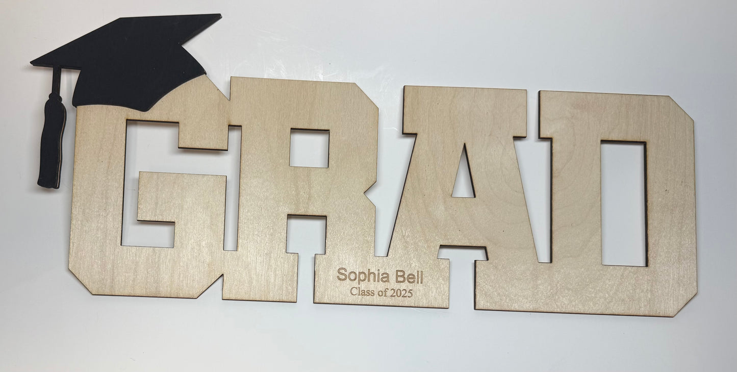 GRAD Sign-In Board- Personalized Laser Cut