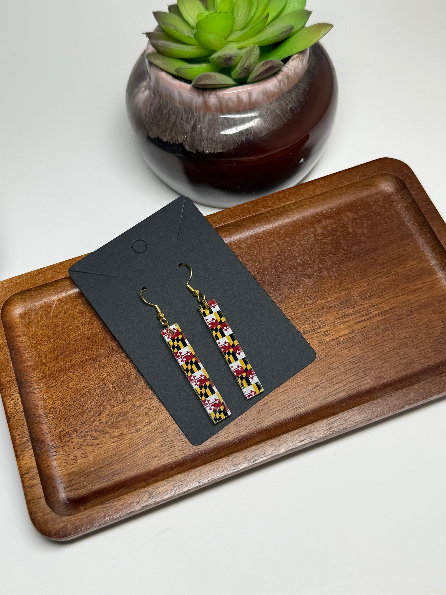 Maryland Flag Earrings- Laser Cut Acrylic
