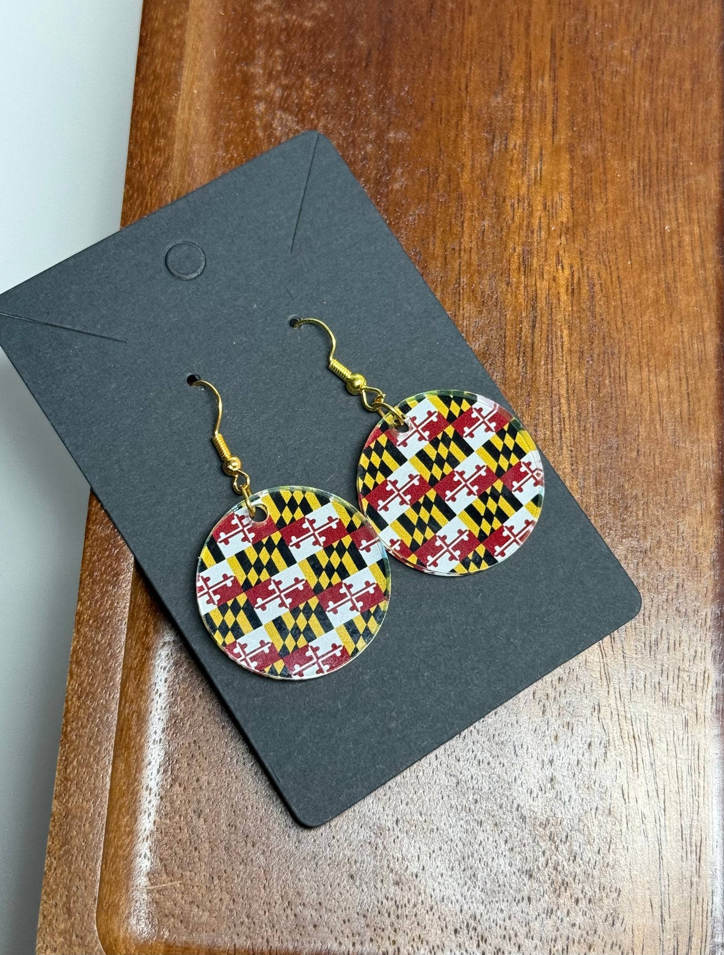 Maryland Flag Earrings- Laser Cut Acrylic