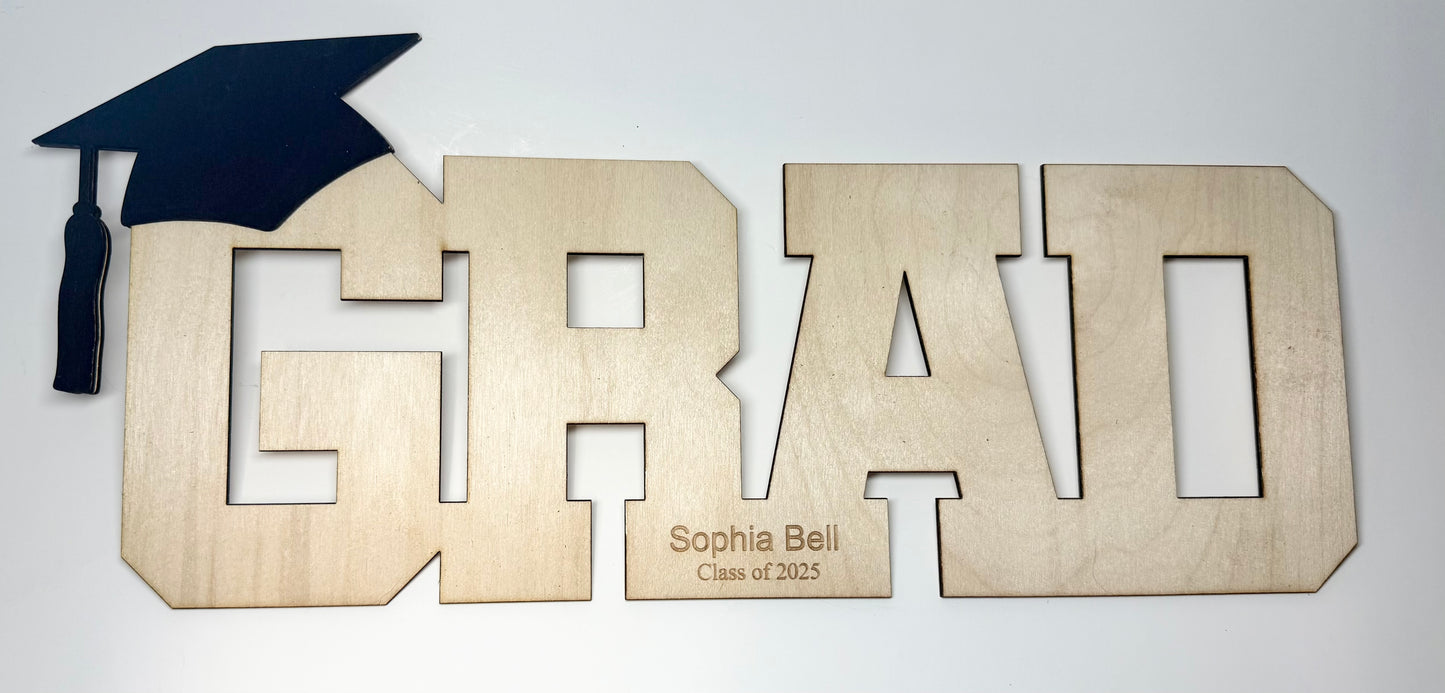 GRAD Sign-In Board- Personalized Laser Cut