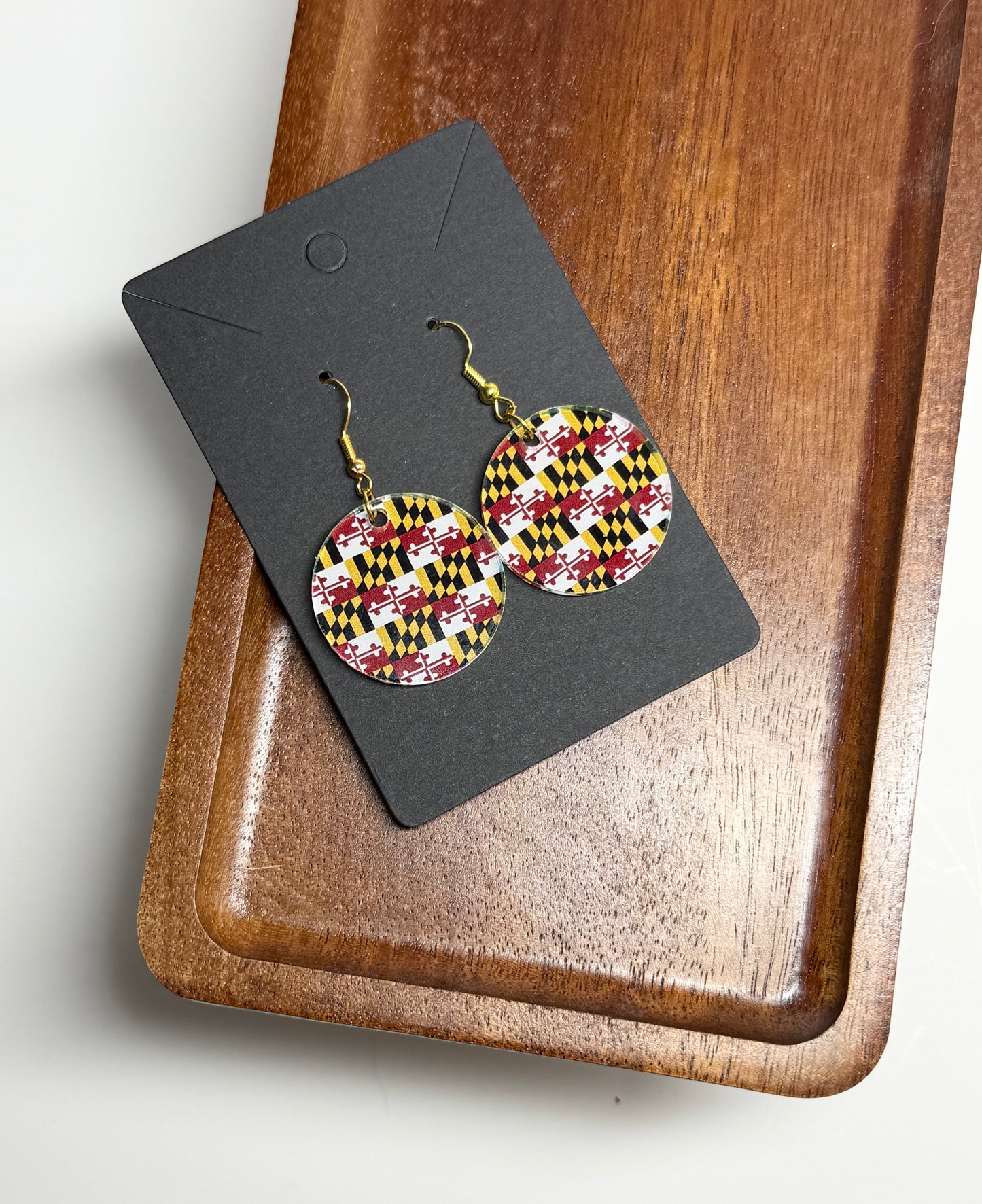 Maryland Flag Earrings- Laser Cut Acrylic