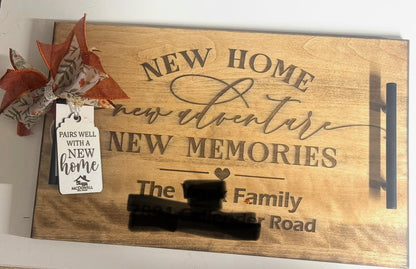 Custom made wooden serving tray