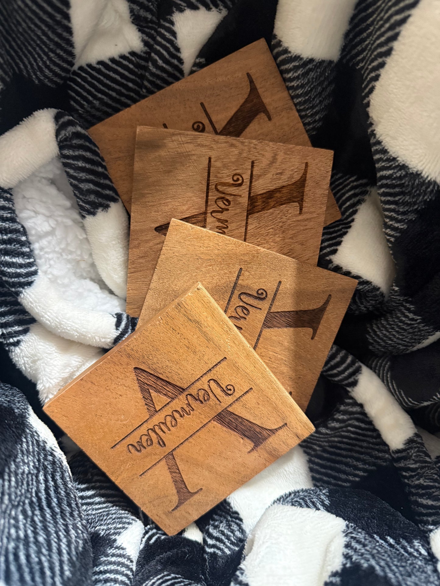 Custom Wooden Coasters – Personalized Engraved Drink Coasters- CUSTOM ORDER