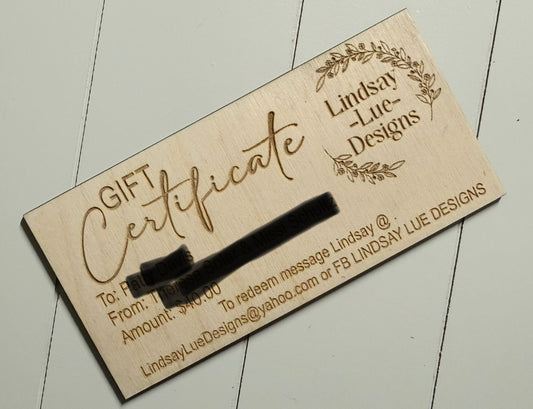 Lindsay Lue Designs Gift Certificate