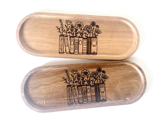 Book lover Jewelry Tray- Laser Engraved