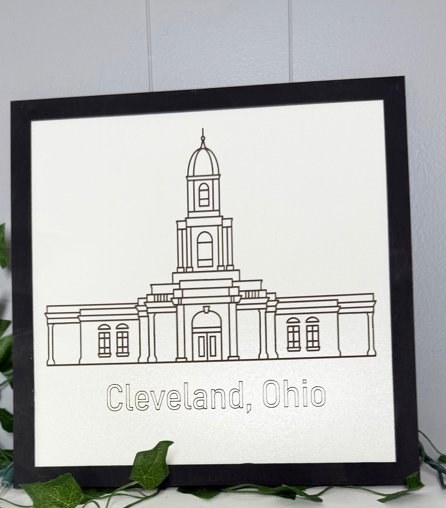 Cleveland, Ohio Temple Sign - LDS - Laser engraved