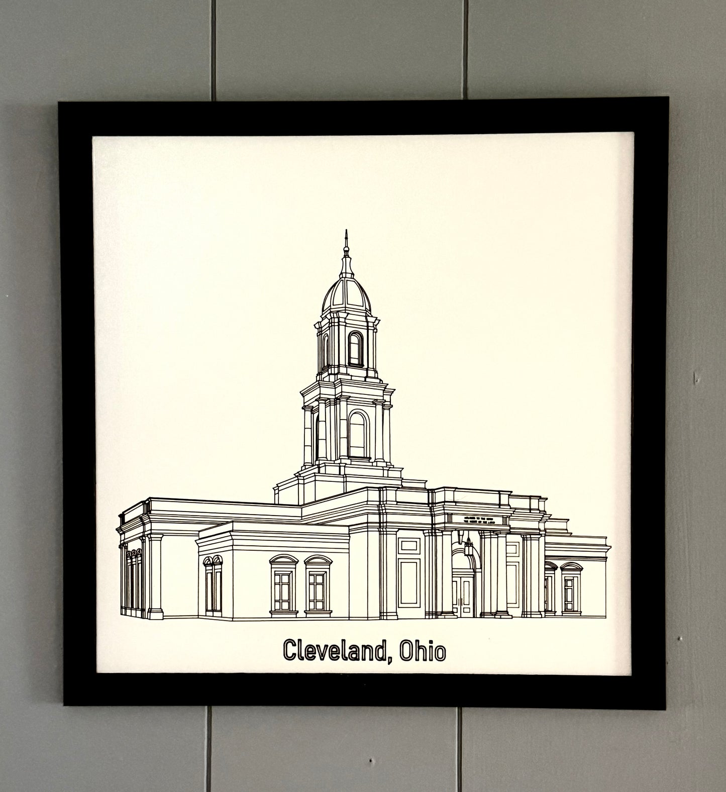 Cleveland, Ohio Temple Sign - LDS - Laser engraved