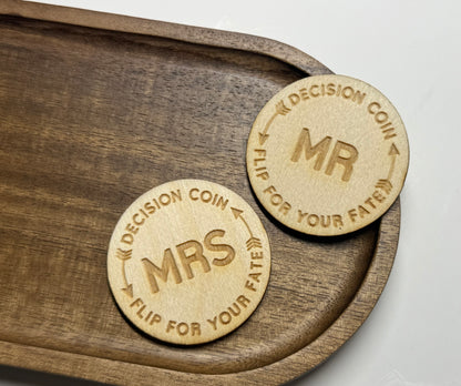 Laser-Engraved Wooden Decision Coins – Fun & Functional!