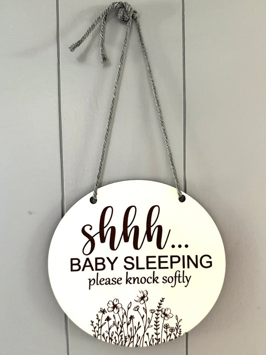 “Shhh… Baby Sleeping” Door Sign