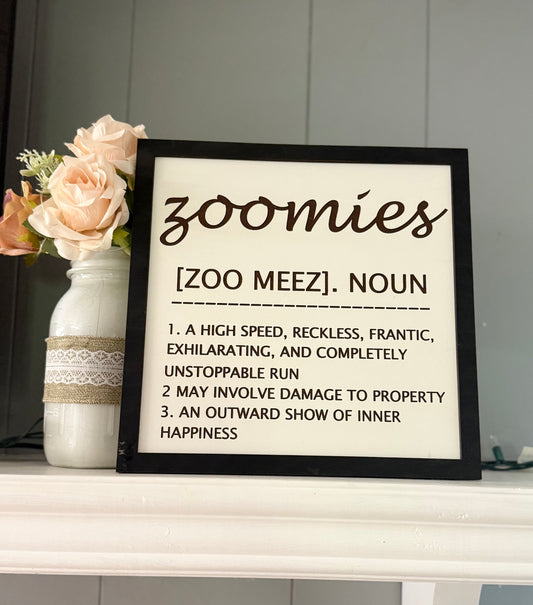 Zoomies Definition Sign – Funny Pet Wall Décor