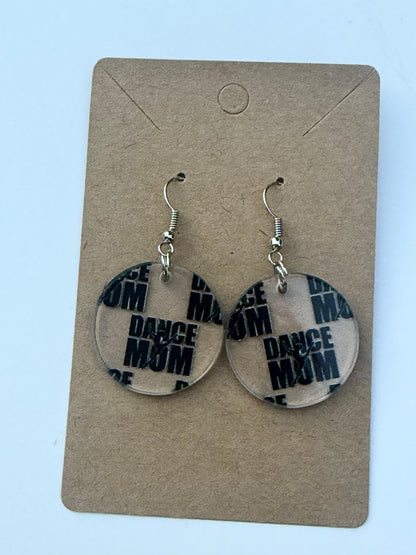 Dance Mom Earrings Laser Cut Clear Acrylic