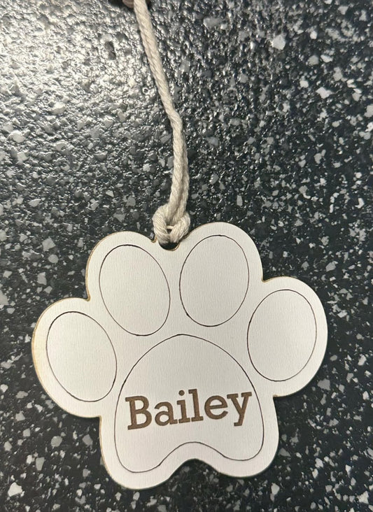 Dog Paw Easter Basket Tag- Personalized