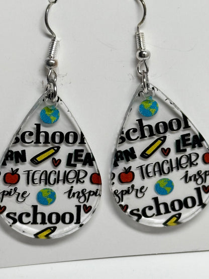 School Days - Teacher Appreciation Laser Cut Acrylic Earrings