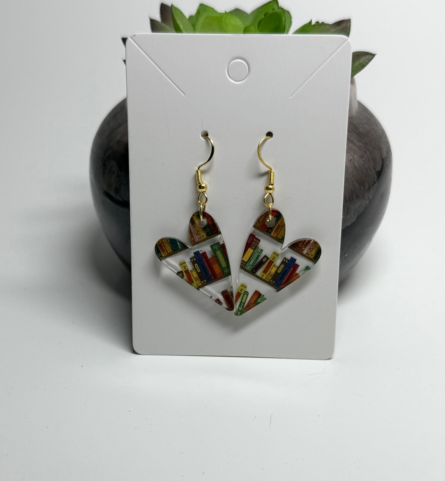 Book Lover’s Earrings – Acrylic Dangle Style