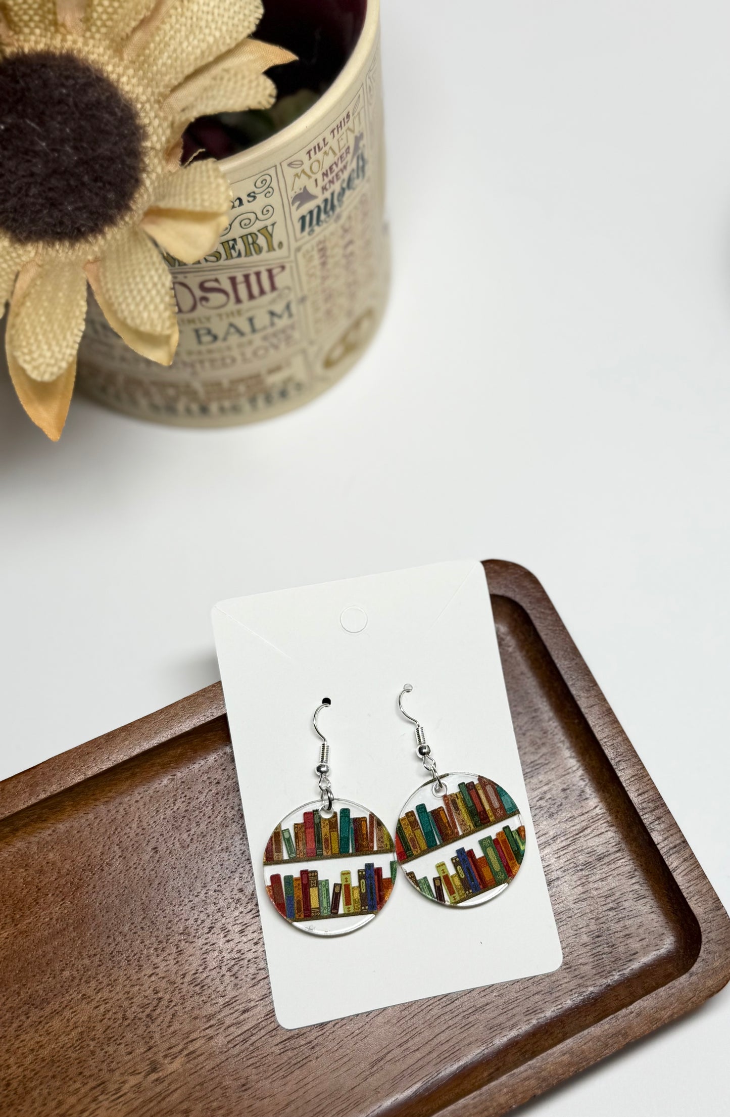 Book Lover’s Earrings – Acrylic Dangle Style