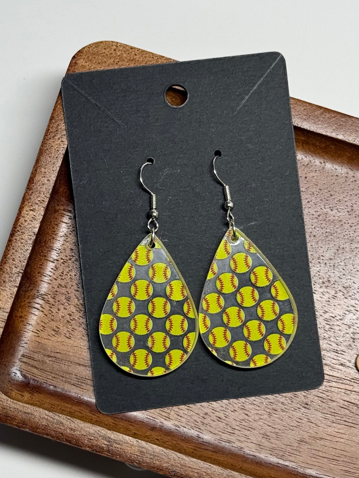 Softball Earrings -Laser Cut Acrylic Earrings