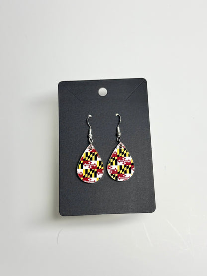 Maryland Flag Earrings- Laser Cut Acrylic