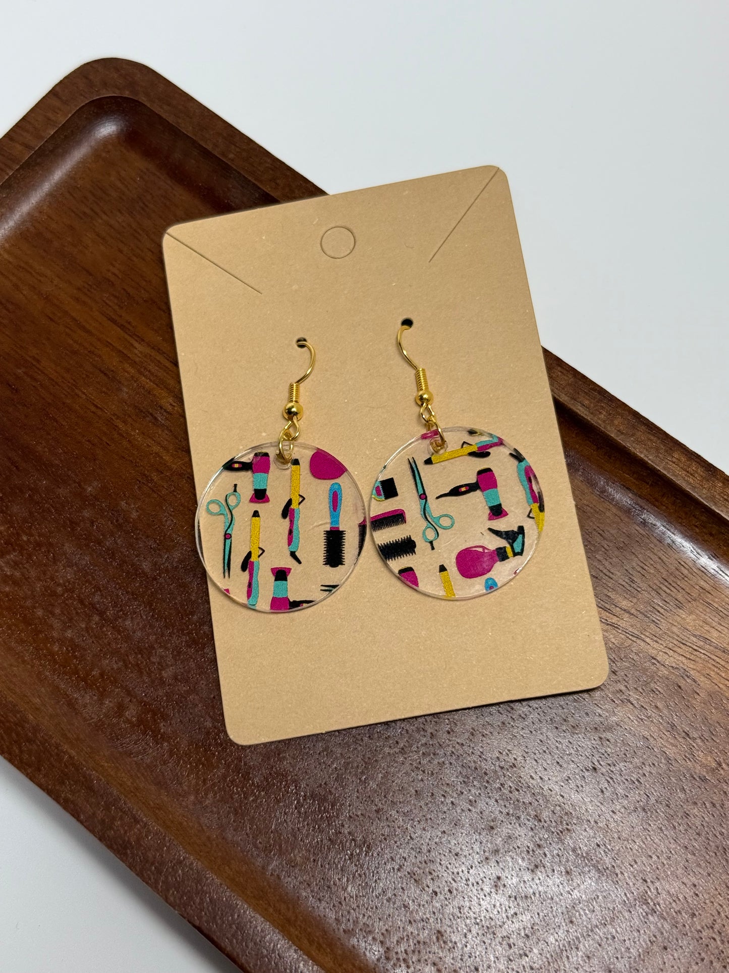 Hair Stylist Acrylic Earrings