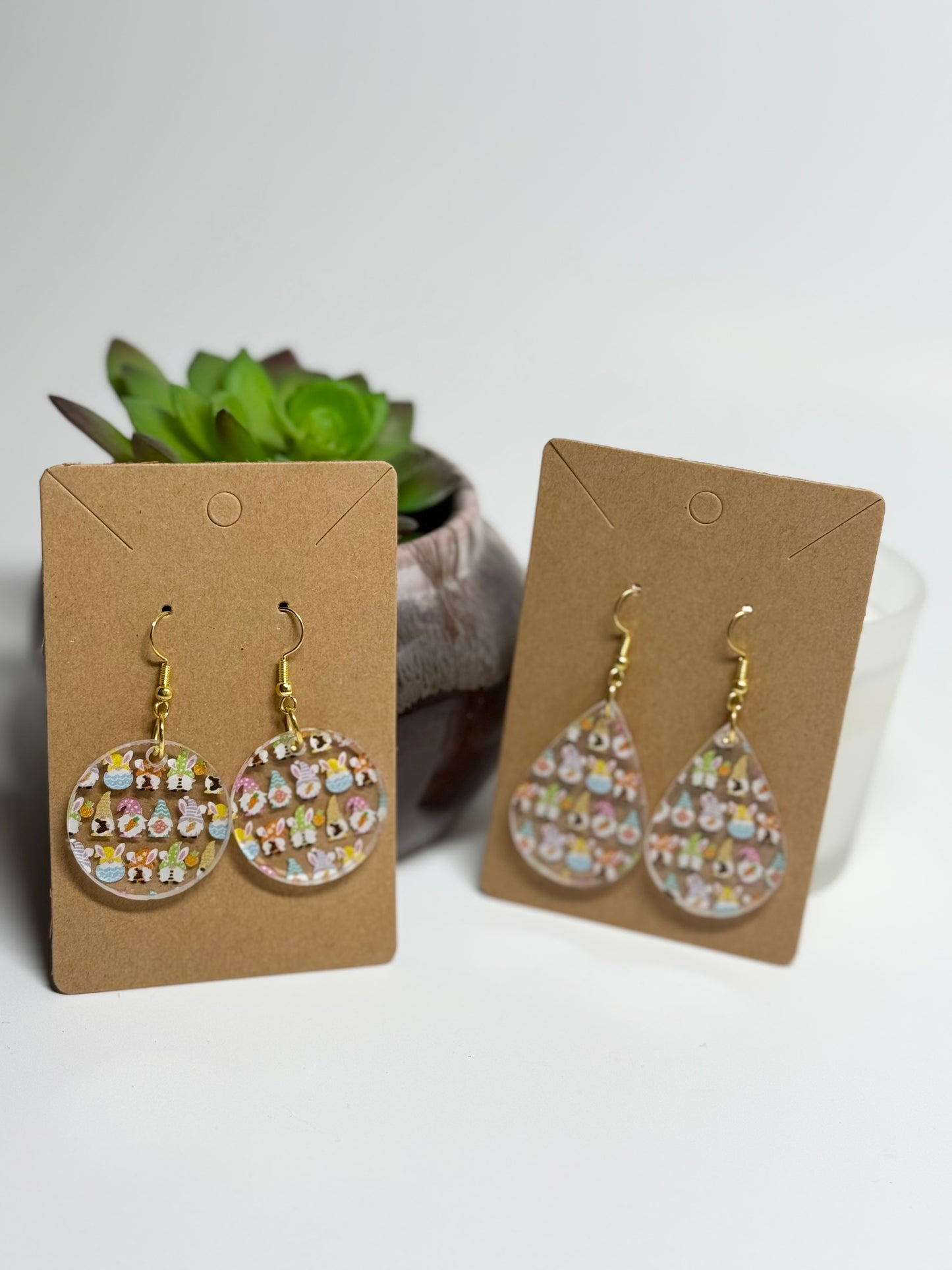 Easter Gnome Acrylic Earrings- Laser Cut