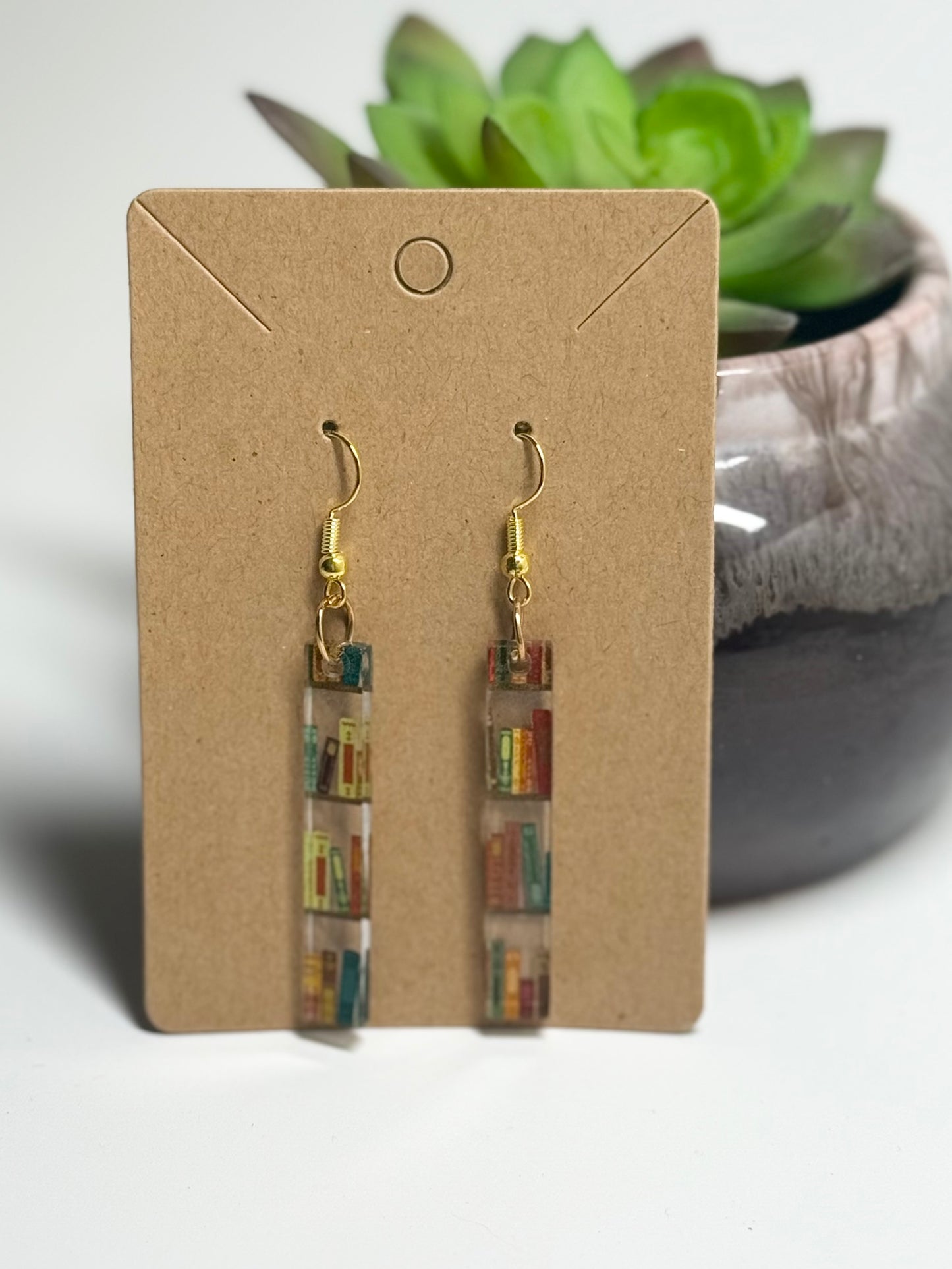 Book Lover’s Earrings – Acrylic Dangle Style