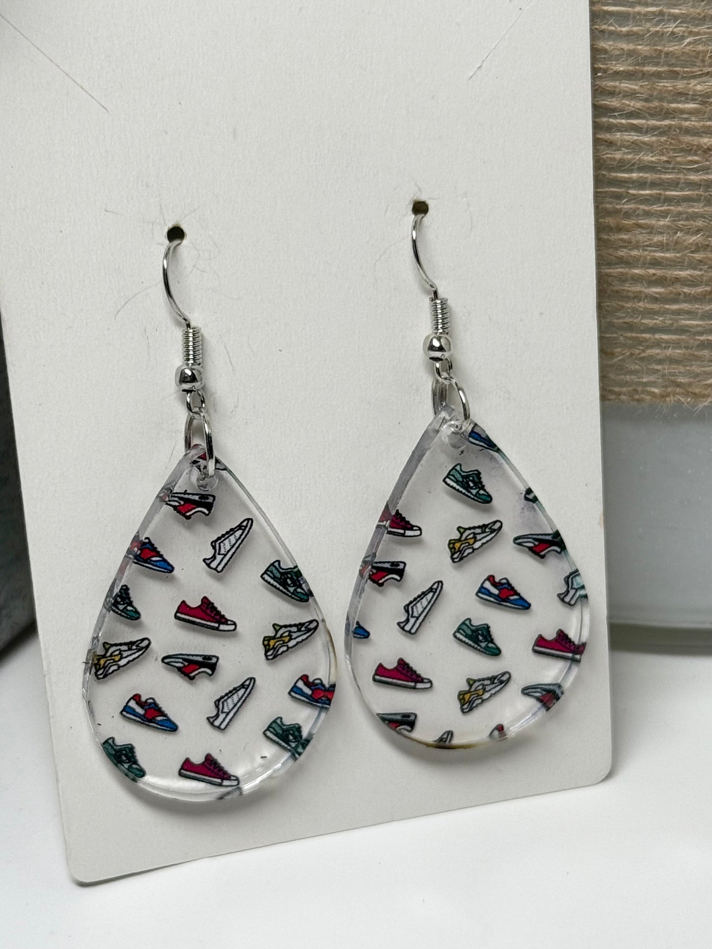 Sneakers Earrings - Clear Acrylic Earrings