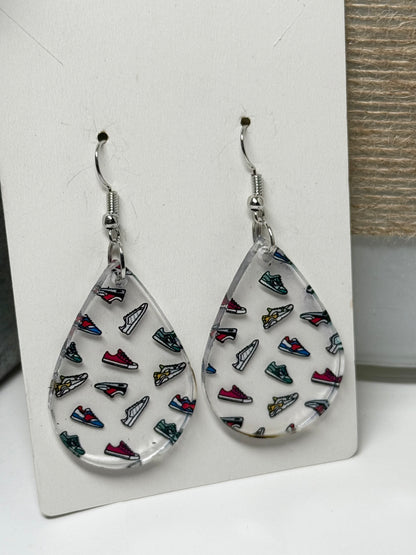 Sneakers Earrings - Clear Acrylic Earrings