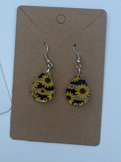 Sunflower Acrylic Dangle Earrings