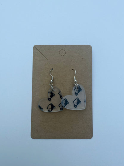 Golf Cart Earrings= Clear Acrylic Laser Cut