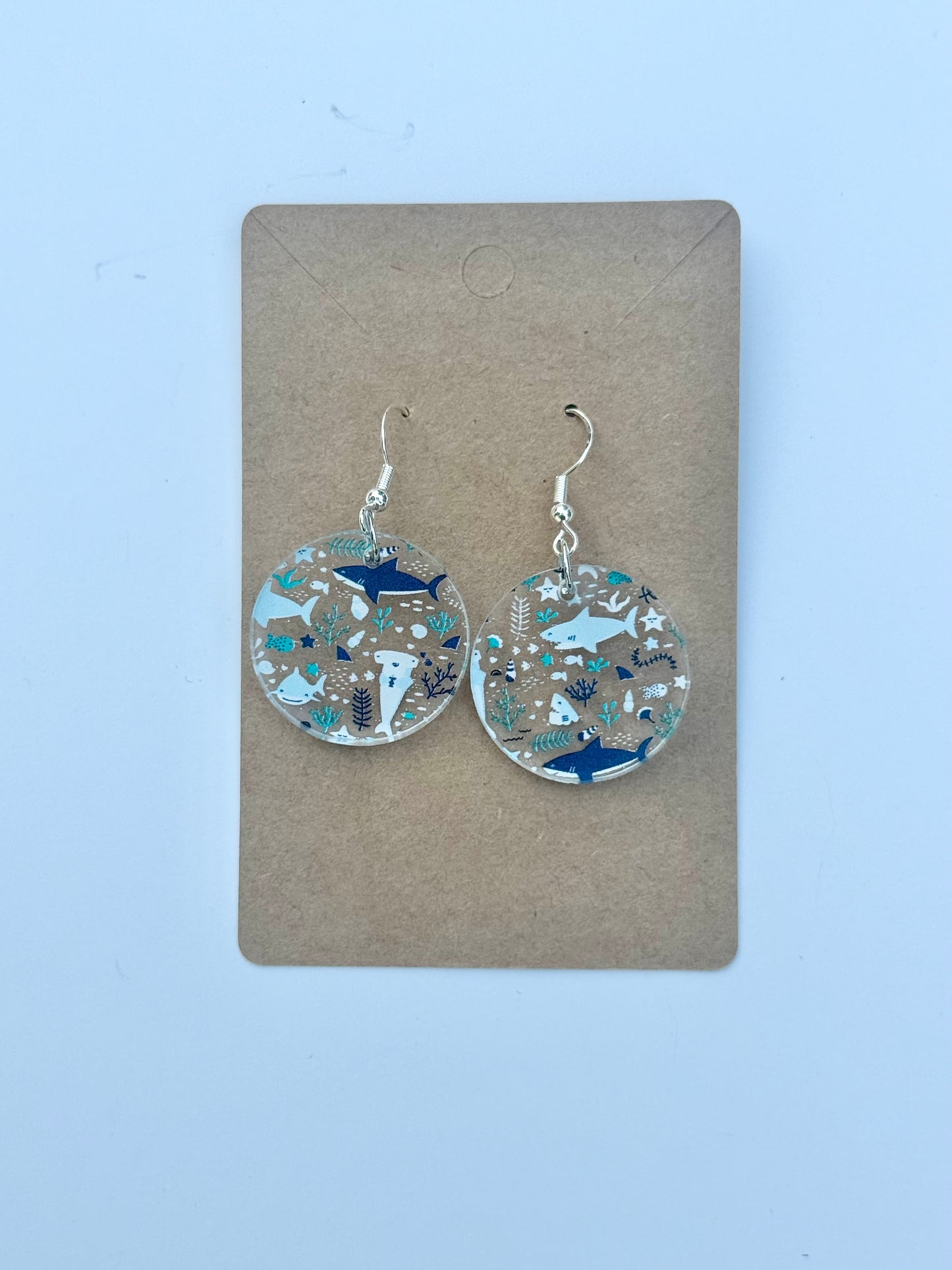 Shark Earrings perfect for Shark Week! Laser Cut