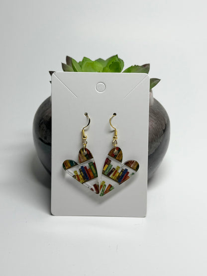Book Lover’s Earrings – Acrylic Dangle Style