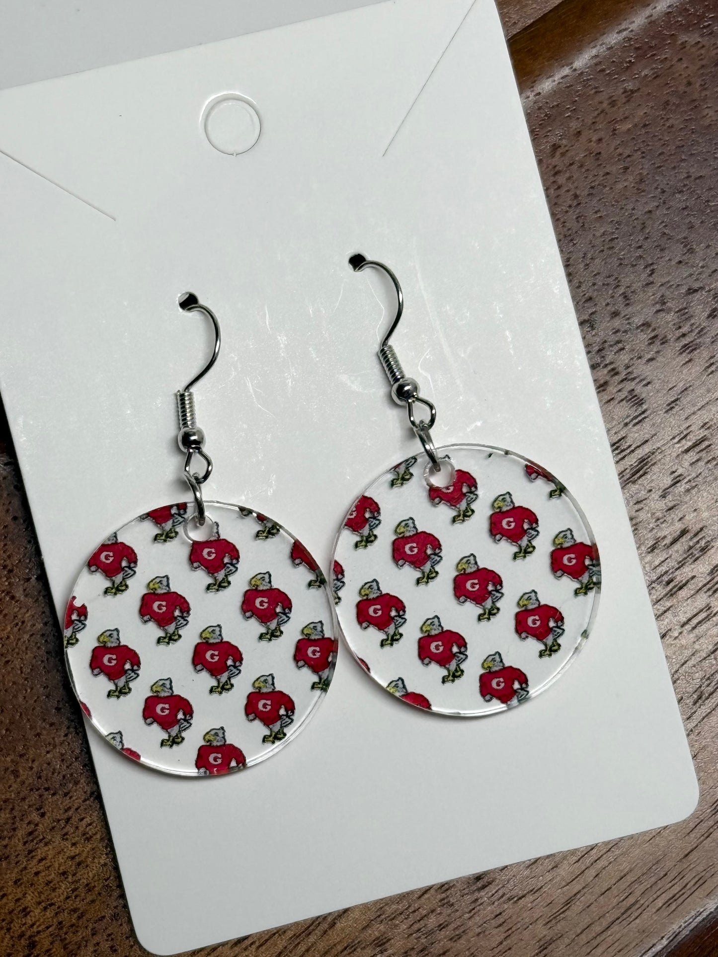 Geneva Eagles Clear Acrylic Earrings- Geneva Ohio