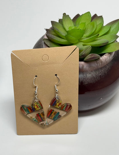 Book Lover’s Earrings – Acrylic Dangle Style