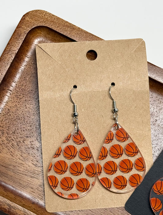 Basketball Earrings - Laser cut acrylic