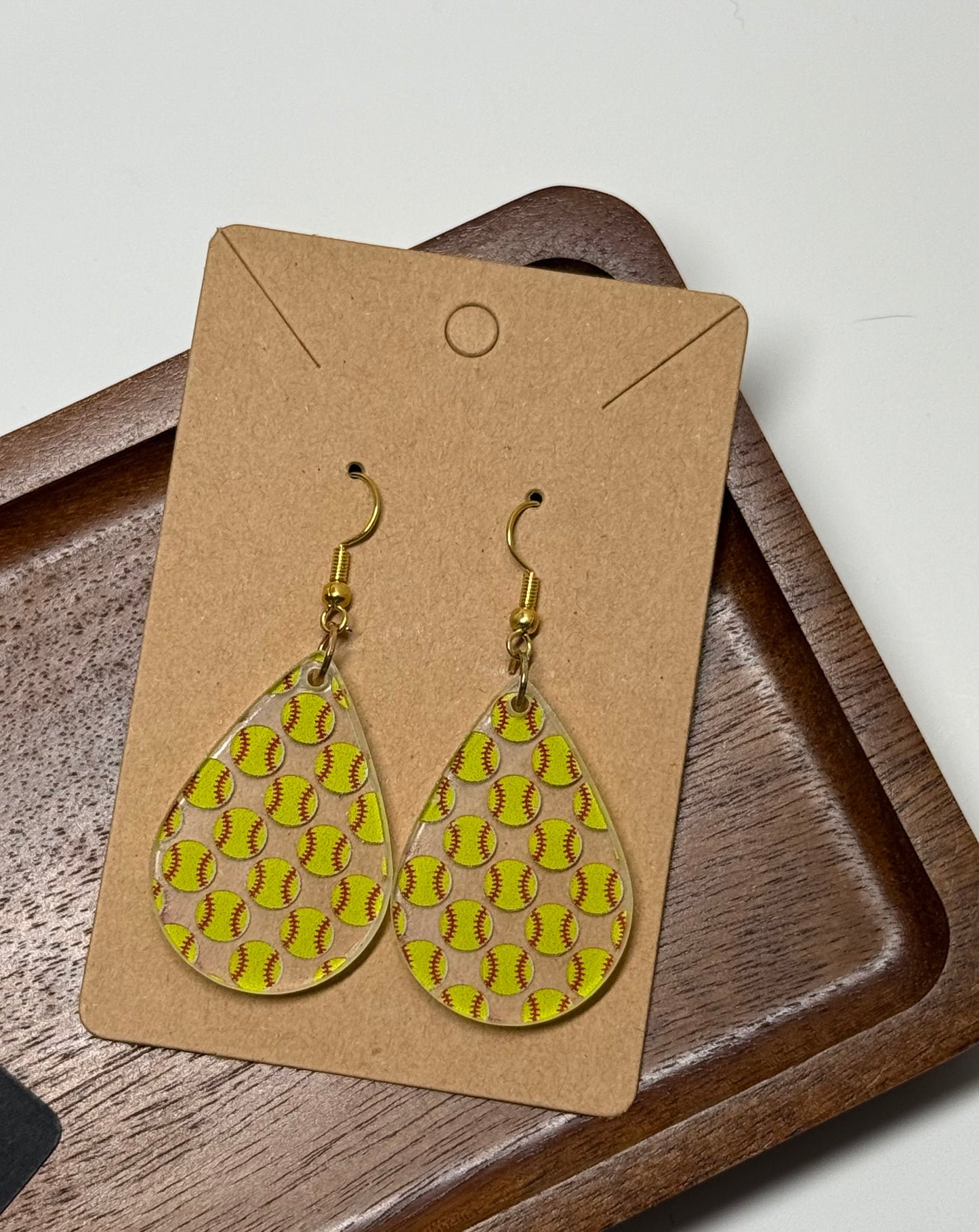 Softball Earrings -Laser Cut Acrylic Earrings