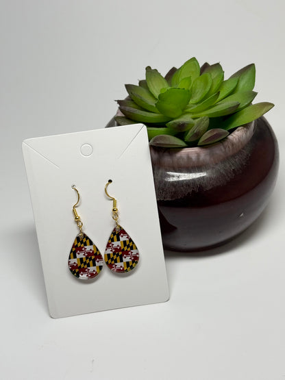 Maryland Flag Earrings- Laser Cut Acrylic