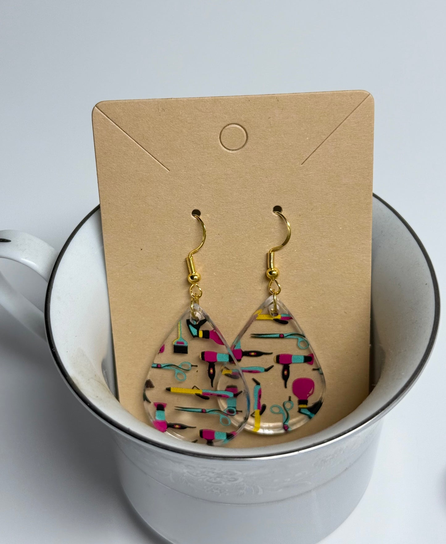 Hair Stylist Acrylic Earrings