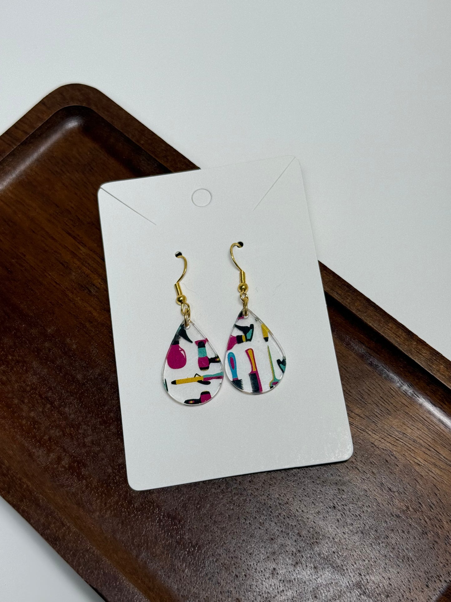 Hair Stylist Acrylic Earrings