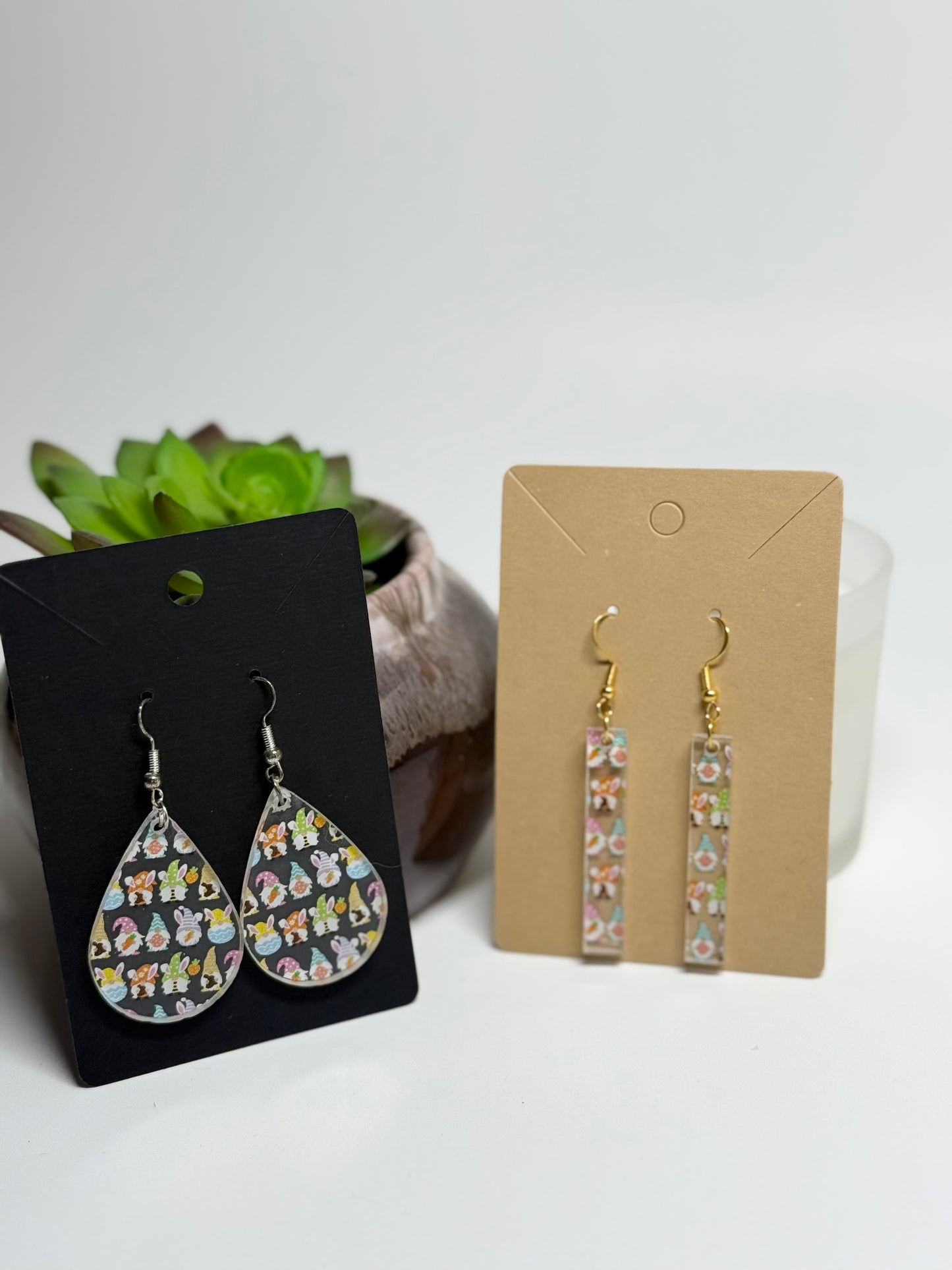 Easter Gnome Acrylic Earrings- Laser Cut