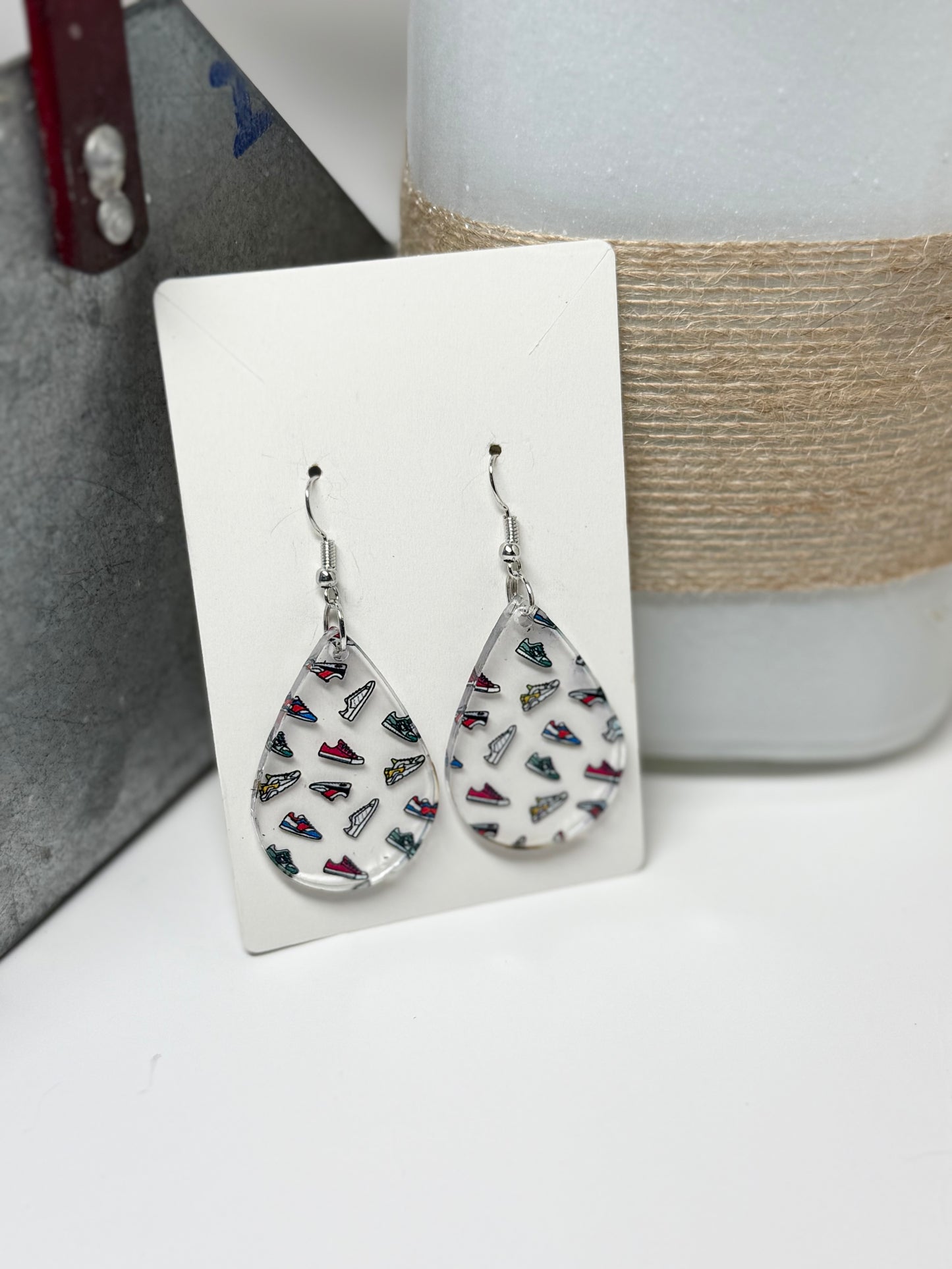 Sneakers Earrings - Clear Acrylic Earrings