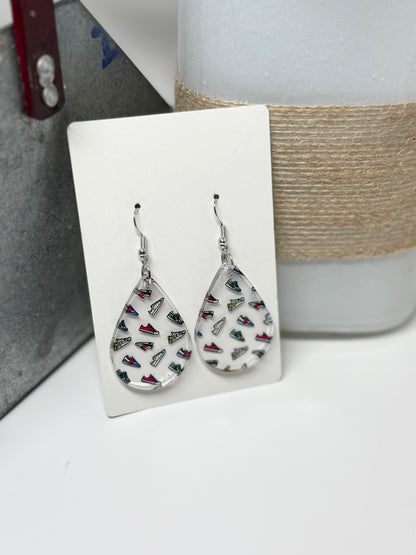 Sneakers Earrings - Clear Acrylic Earrings